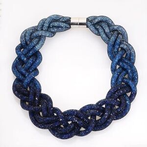 Elegant Blue Braided Necklace